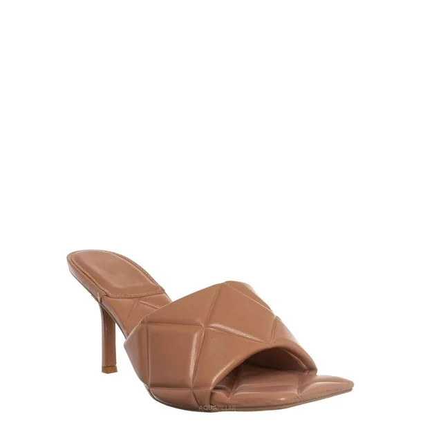Puffy Quilted Slide-In Mule, Women High Heel Sandal - Walmart.com | Walmart (US)