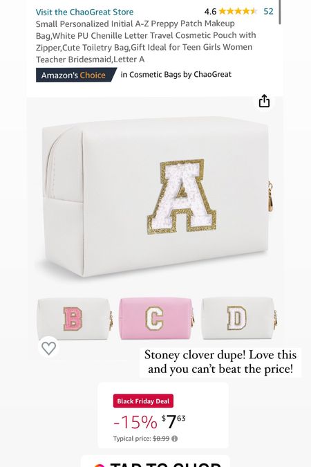 Personalized initial pouch! Stoney clover dupe! Under $10 for a cosmetic bag such a perfect gift for girls! 

#LTKHoliday #LTKCyberWeek #LTKGiftGuide