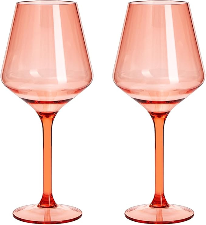 The Wine Savant Acrylic Colored Wine Glasses | 2 Set | Shatterproof Tritan Drinkware, Unbreakable... | Amazon (US)