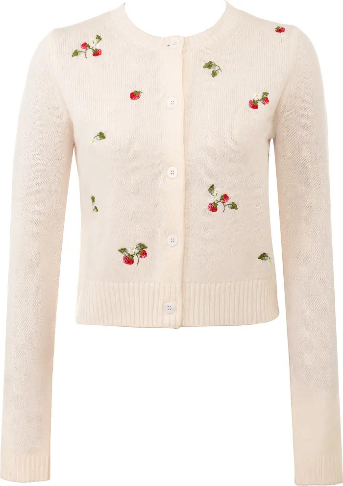 Evalina Embroidered Wool Cardigan | Nordstrom