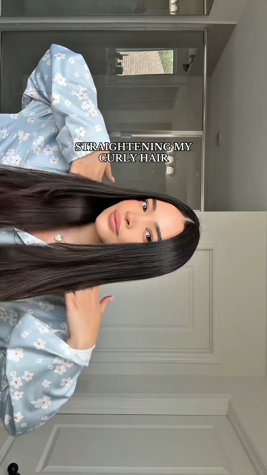 How I go from straight to curly hair 🤭 #curlytostraight #curlytostraighthair #straighteningcurlyhair #straightening #revlonhairdryerbrush #straightener #satisfying #hairstyle #hairtutorial