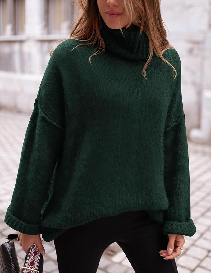 PRETTYGARDEN Oversized Sweaters for Women 2025 Chunky Turtleneck Sweater Fall Clothes Long Sleeve... | Amazon (US)