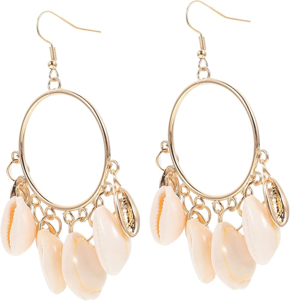 Fashion Earrings Women Neon Fluorescent Sea Shell Dangle Earrings Alloy Eardrop Decorative | Amazon (US)