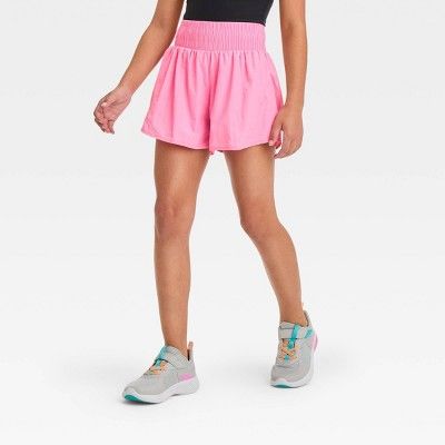 Girls' High-Rise Shorts - All In Motion™ Pink XL | Target