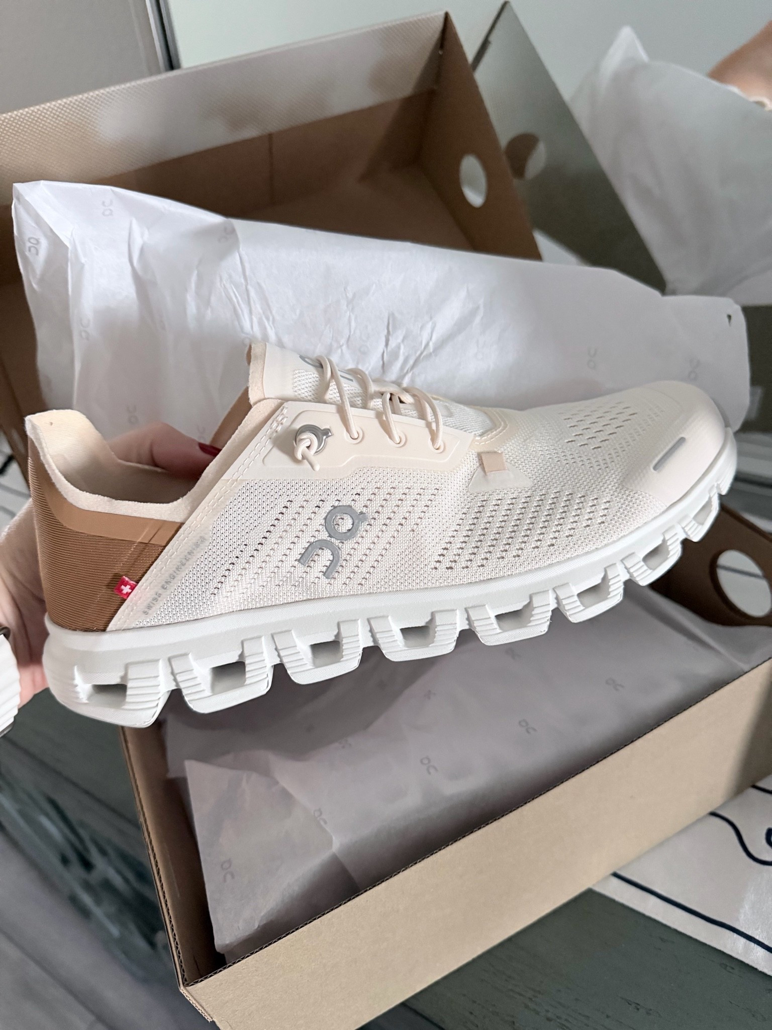A clearer view of the colors on these On Clouds! These are The Cloud 6 Coast sneakers and I think they are perfect for summer! They are lightweight and airy, which are perfect for the warmer temps! Size up a half size and they are perfect!

#LTKOver40 #LTKActive #LTKMidsize