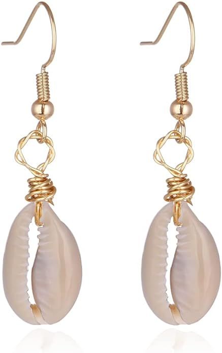 Natural Cowrie Shell Earring for Women with Bohemia Style for Summer Beach | Amazon (US)