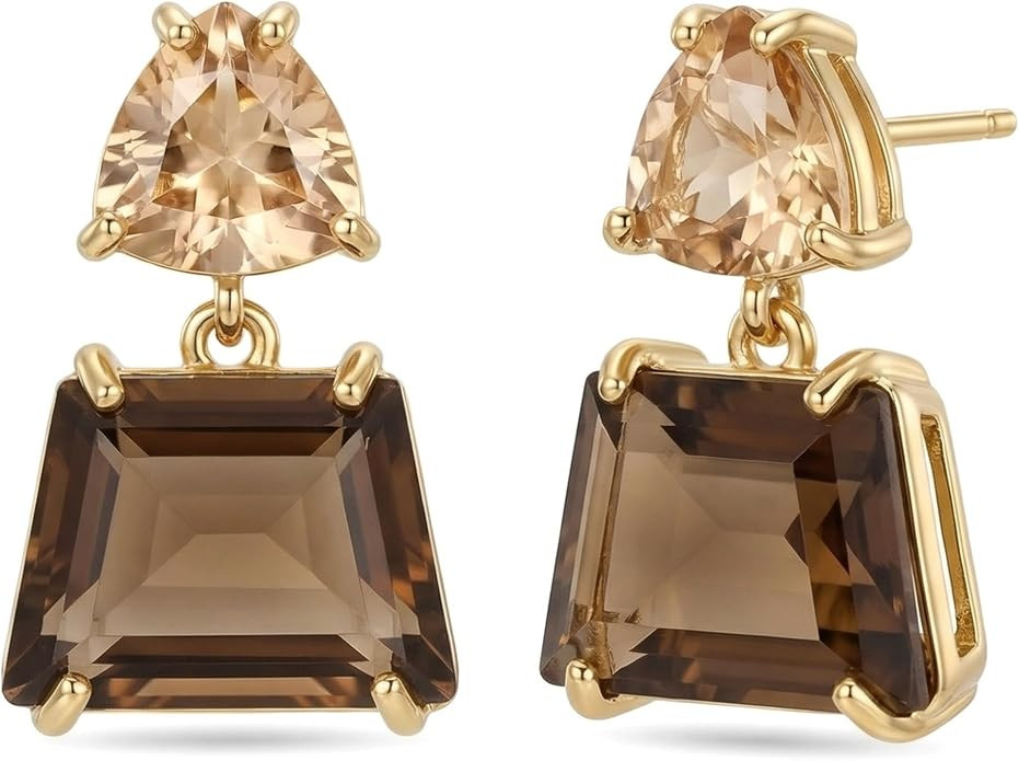 Brown Earrings for Women Crystal Dangle Amber Drop Zinc Alloy Rhinestone Stone Evening Art Jewelr... | Amazon (US)