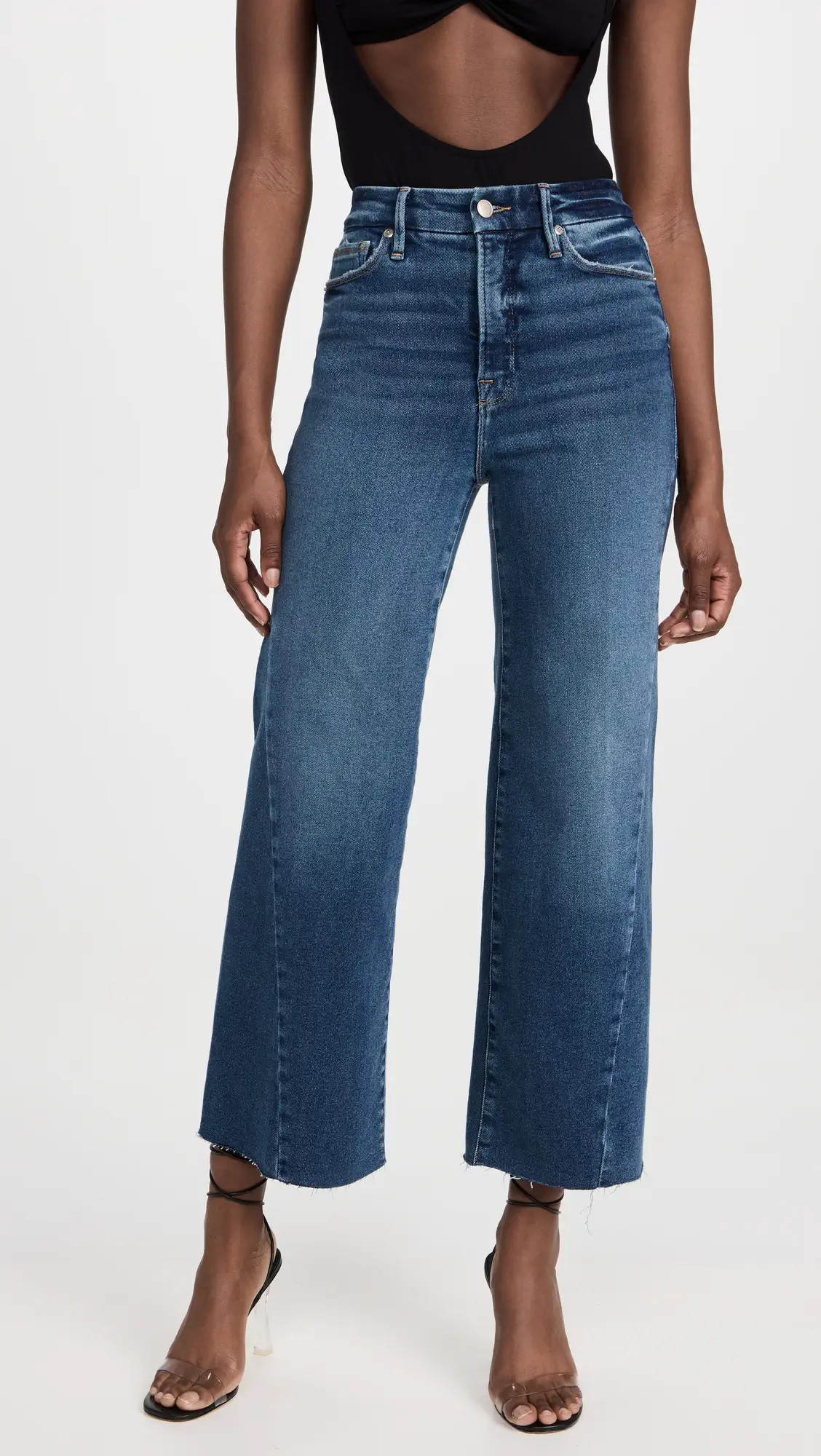 Good American Good Waist Palazzo Crop Jeans | Shopbop | Shopbop