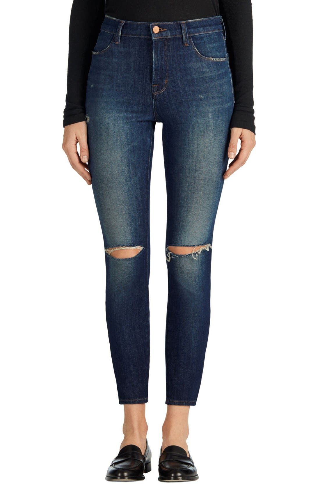 Alana Ripped High Rise Crop Skinny Jeans | Nordstrom