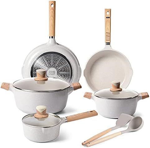 Cookware Set - Pots and Pans Set Nonstick Cooking Pots and Pans Set with Lids, Granite Cookware Sets | Amazon (US)