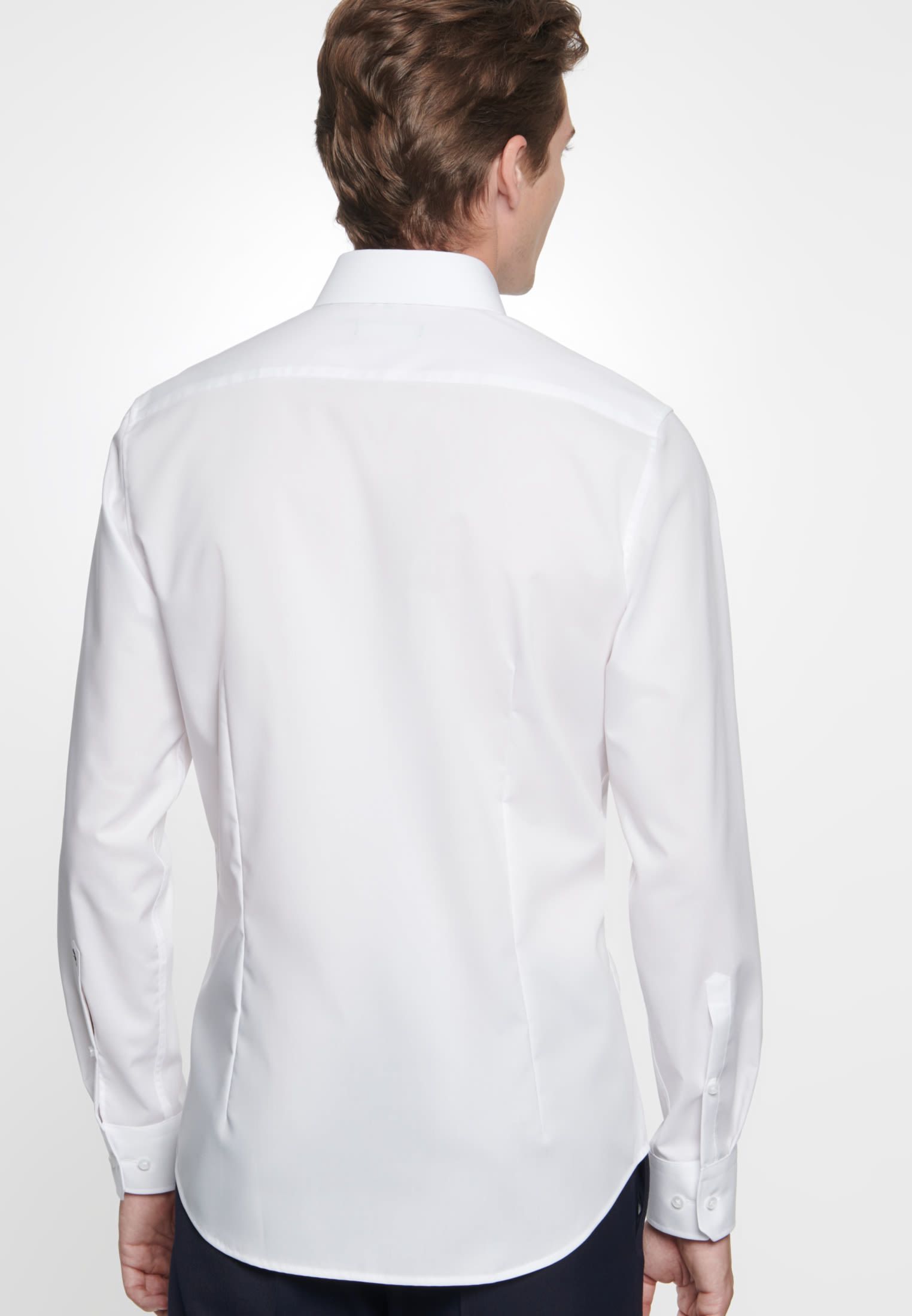 Herren Bügelfreies Fil a fil Business Hemd in X-Slim mit Kentkragen weiß 01.474980-0001 | Seide... | Seidensticker (DE)