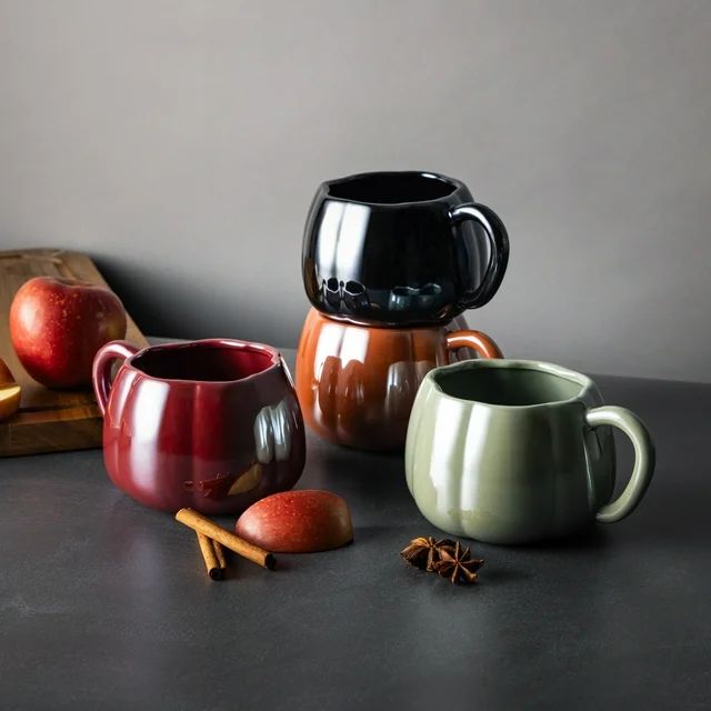 Thyme & Table 4-Pack 16oz Pumpkin Pearl Coffee Mugs | Walmart (US)