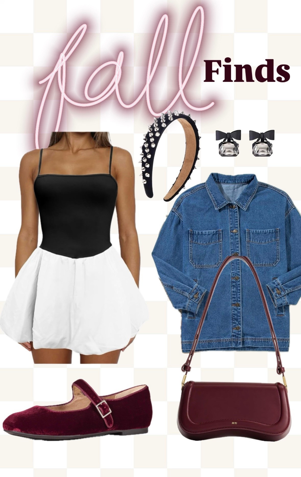 ✨ Fall Finds – Monochrome Moment in Black + White ✨
This is the same viral athletic dress I shared in my last post—just in a new color combo that feels fresh, modern, and perfect for fall. 🍂

Why I love it:
	•	✔️ Built-in shorts with a hidden pocket (mama + stroller walks approved)
	•	✔️ Flattering drop waist that smooths and elongates—even postpartum-friendly
	•	✔️ Versatile layering piece (denim jackets, cozy sweaters, or chic accessories)
	•	✔️ Comfortable + functional, yet feels elevated for brunch, errands, or date night

Styled here with:
🖤 Edgy studded headband + bow earrings for contrast
🤍 Classic oversized denim jacket
🍷 Burgundy velvet Mary Janes + matching structured shoulder bag

Monochrome styling + pops of rich fall tones = chic and wearable. Definitely a new wardrobe favorite.

📌 Save this for your next school pickup look, coffee run, or casual night out.

#LTKStyleTip #LTKSeasonal #LTKMidsize