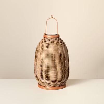 Rattan Solar Outdoor Patio Lantern - Hearth & Hand™ with Magnolia | Target