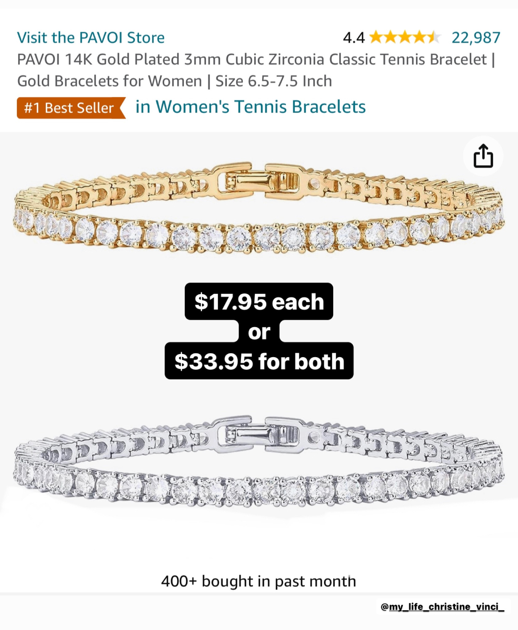 💎 Tennis bracelets 💎

I’ve found that overall, this company;
Pavoi jewelry , has awesome selection/quality/prices! 

#LTKunder50 #LTKFind #LTKunder100
