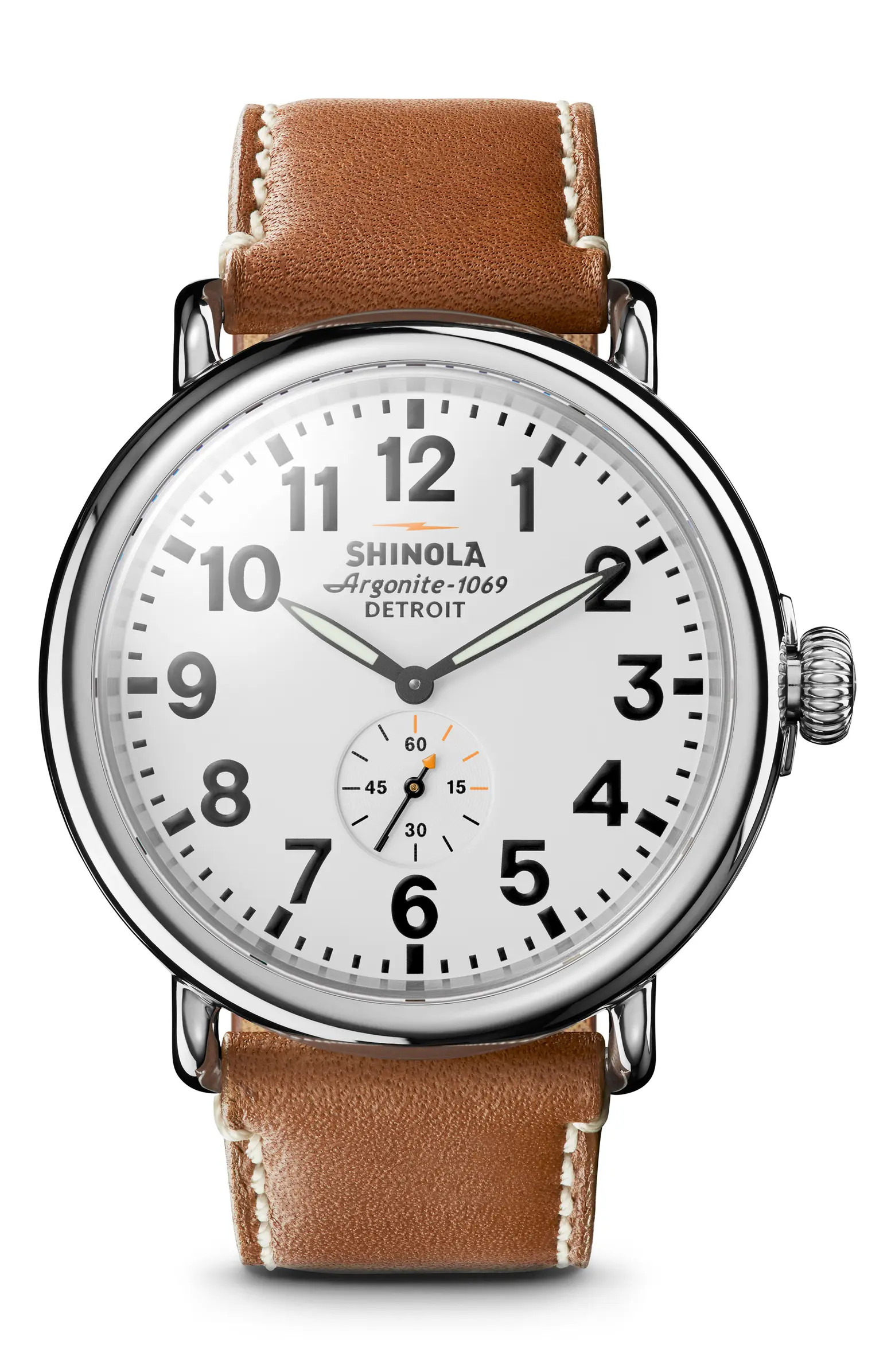 The Runwell Leather Strap Watch, 47mm | Nordstrom
