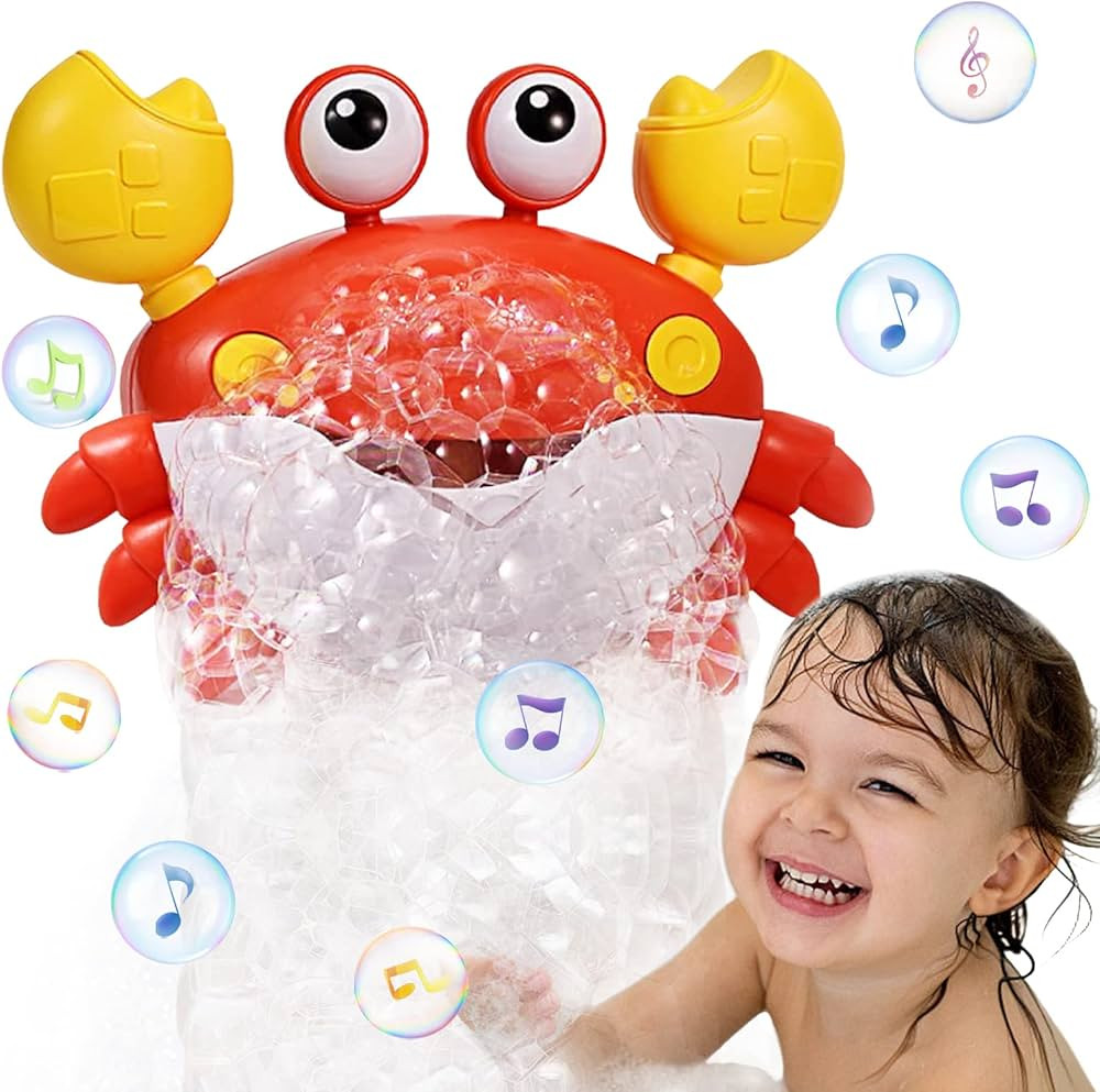 Crab Bath Toys for Toddlers 1-3 2-4 Bathtub Bubble Maker with Music Automatic Kids Bathtub Bubble... | Amazon (US)