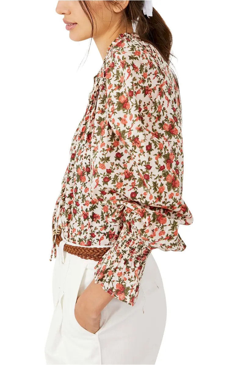 Free People Meant To Be Floral Cotton Blouse | Nordstrom | Nordstrom