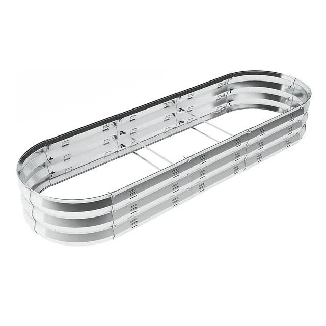 Raised Garden Bed Galvanized Metal Planter Box, 67"D x 20"W x10"H, 7 cu. ft. Silver | Walmart (US)