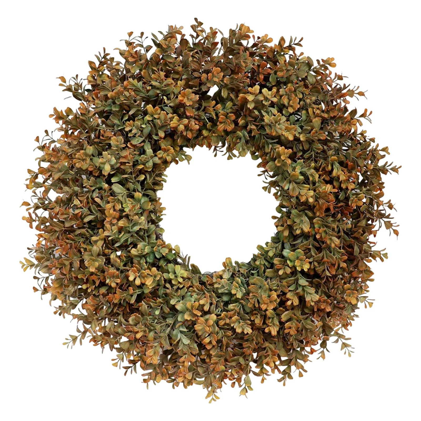 11.8'' Large Fall Wreath With Artificial Boxwood Leaves, Outdoor Autumn Door, Porch, Window Decor... | Walmart (US)