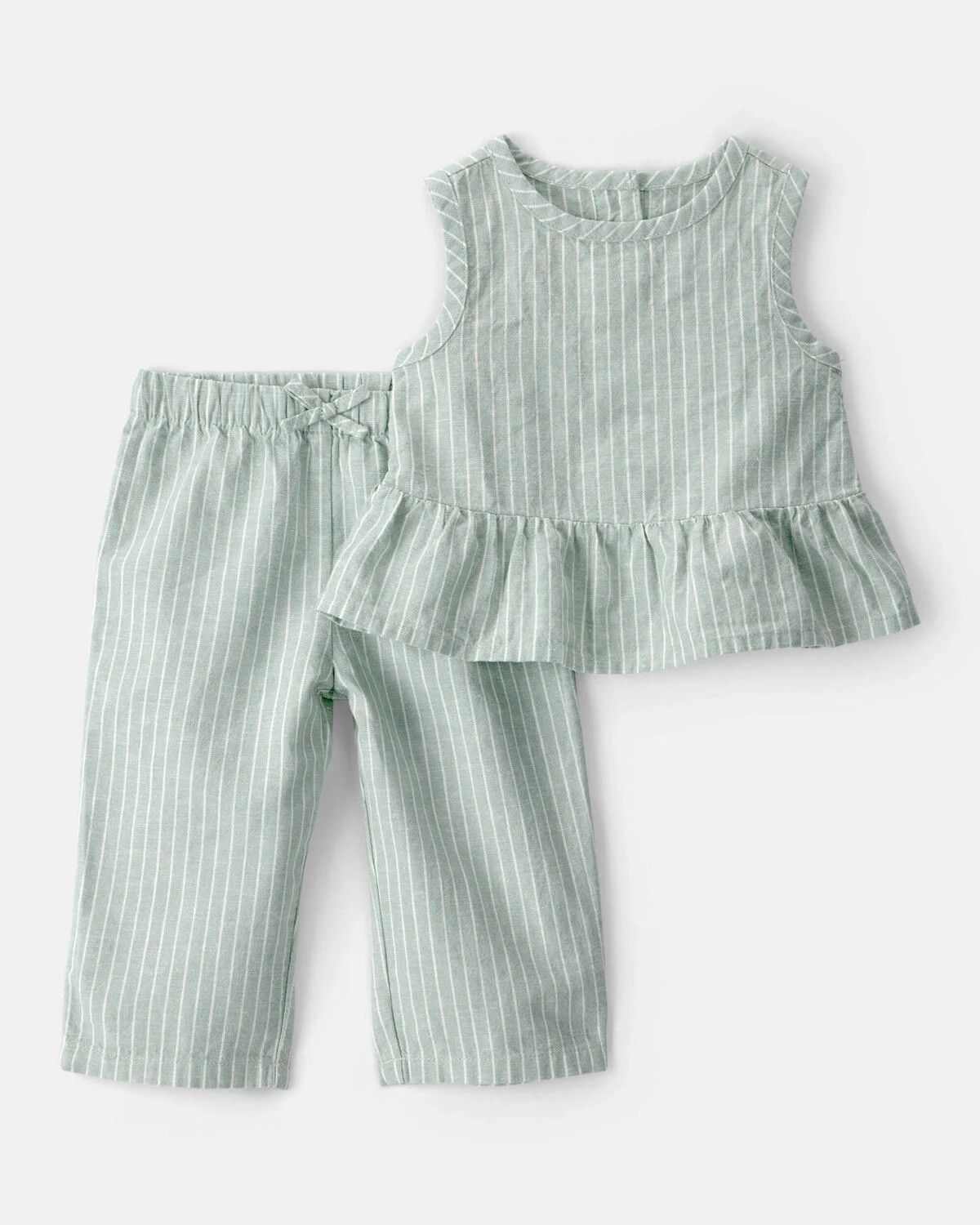 Baby Girl 2-Piece Sleeveless Tee & Pant Set - Green | Carter's Inc