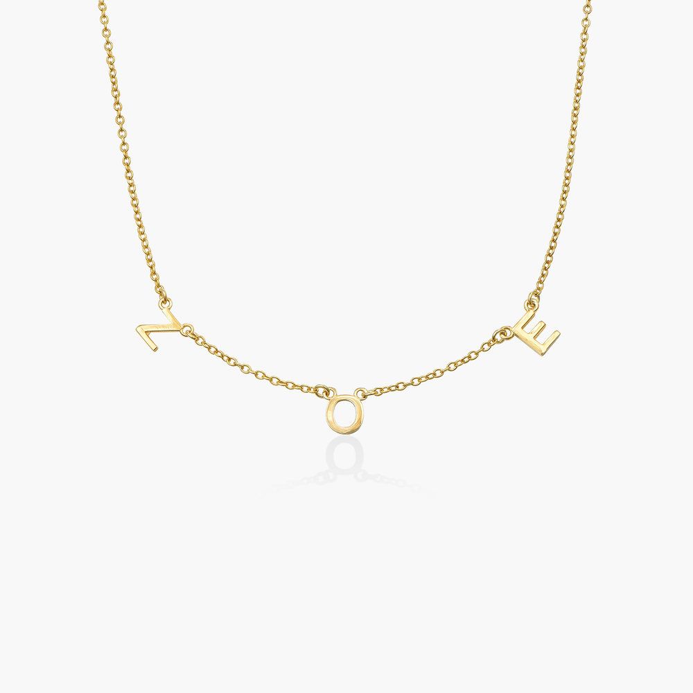 Inez Initial Necklace - 14K Solid Gold | Oak & Luna (US)