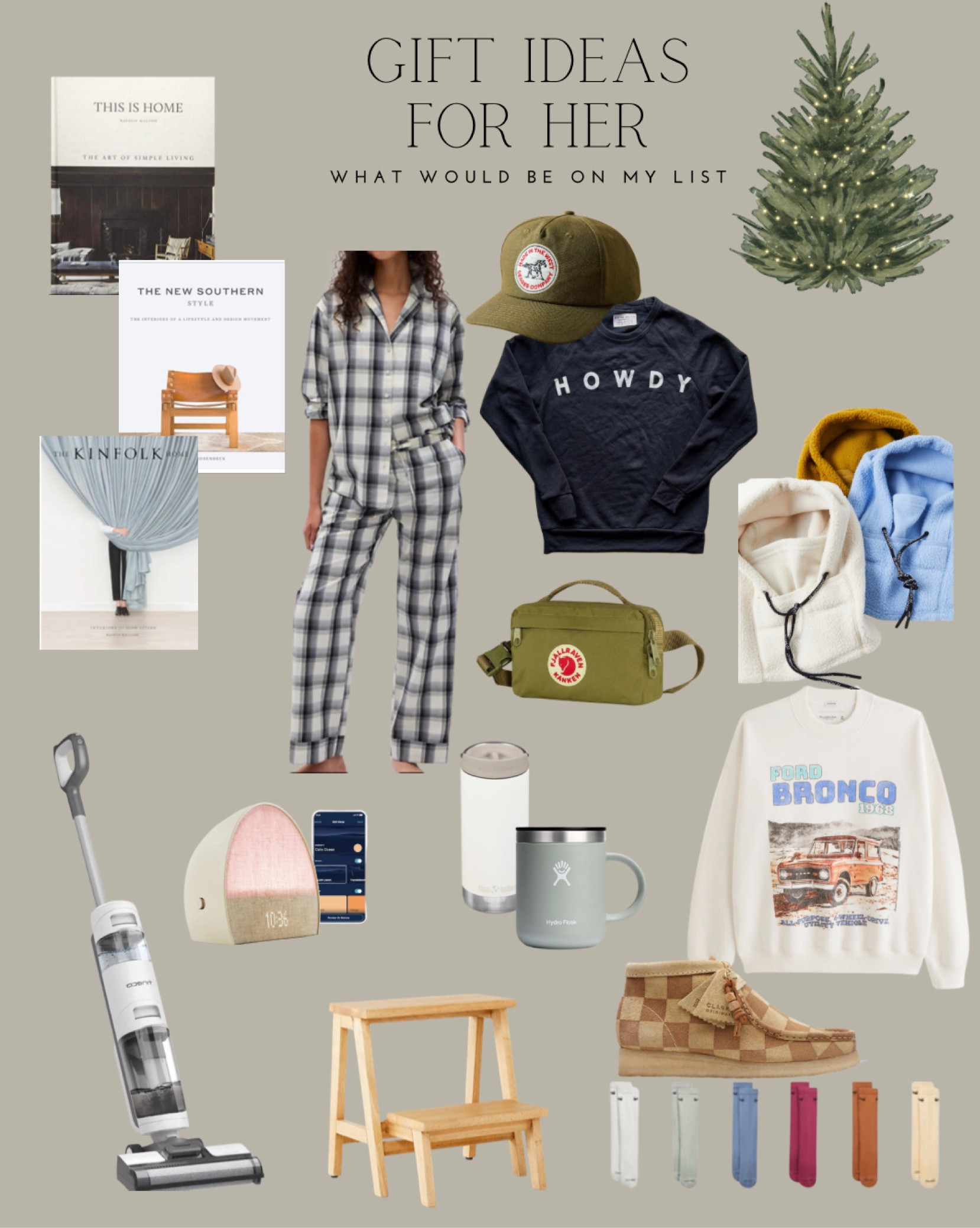 Gift ideas for her. Sister, mom, friend. Graphic sweatshirts, sling Fanny bag, checker print shoes, neutral nike socks, vacuum mop, to go cups, coffee table books, ski hood, comfy cute pajamas. 

#LTKGiftGuide #LTKstyletip #LTKhome