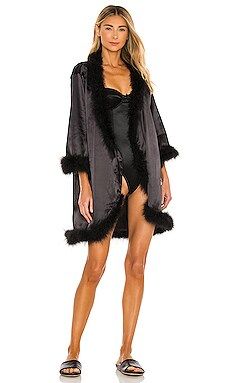 OW Collection Candice Feather Kimono in Black Caviar from Revolve.com | Revolve Clothing (Global)