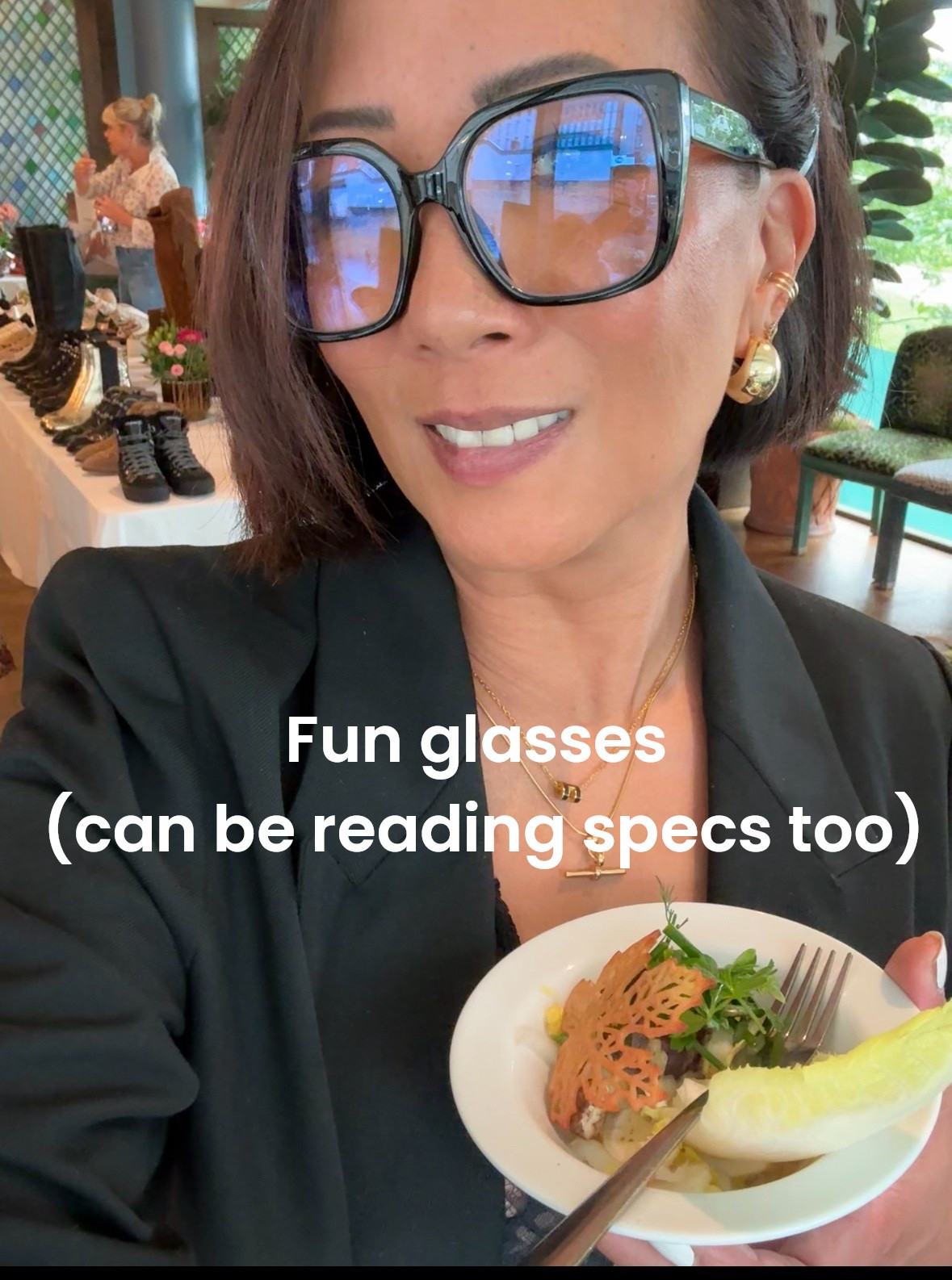 I wear these glasses, but they come in various reading prescriptions too! 