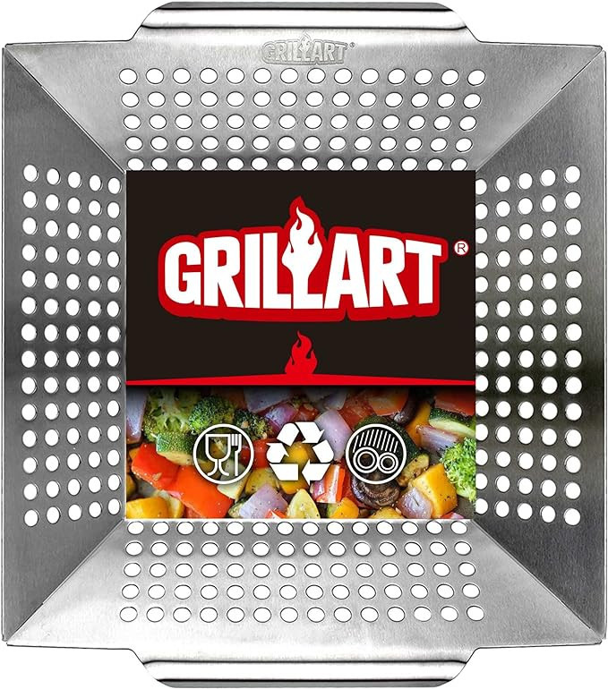 GRILLART Grill Basket Heavy Duty -Large Grill Baskets for Outdoor Grill Vegetables -Stainless Ste... | Amazon (US)
