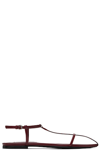 Jil Sander - Burgundy Pointed Toe Sandals | SSENSE