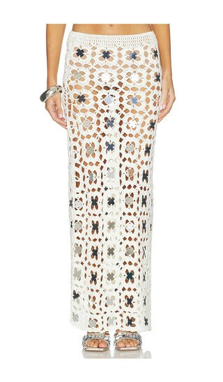 superdown Kilah Crochet Maxi Skirt in Ivory. - size M | Revolve Clothing (Global)