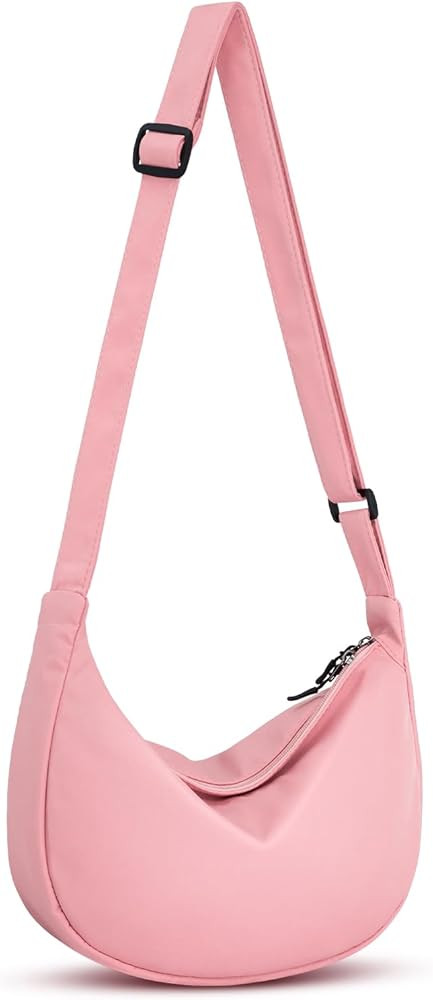 Crossbody Sling Bag for Women Men Trendy, Crescent Bag with Adjustable Strap, 2 Zippers Lightweig... | Amazon (US)