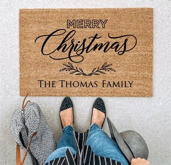 Doormat, door mat, custom doormat, custom welcome mat, family name gift, Christmas Doormat, Chris... | Etsy (US)