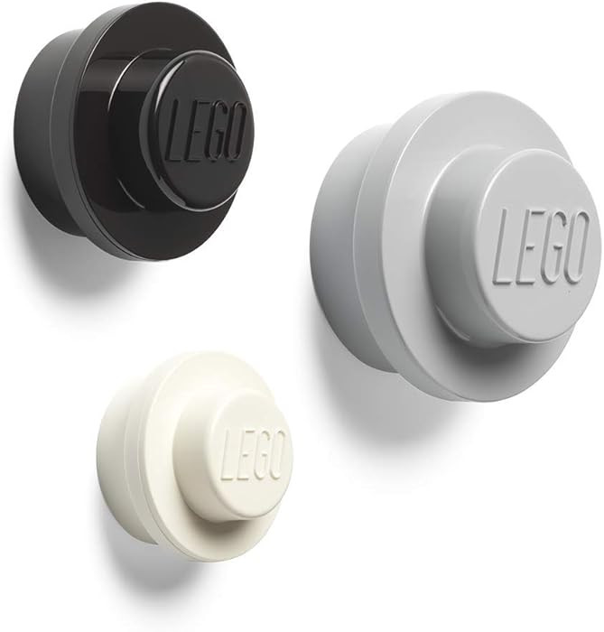 ROOM Copenhagen, Lego Wall Hanger Set - Decorative Playroom Utility Hooks - Black/White/Grey | Amazon (US)