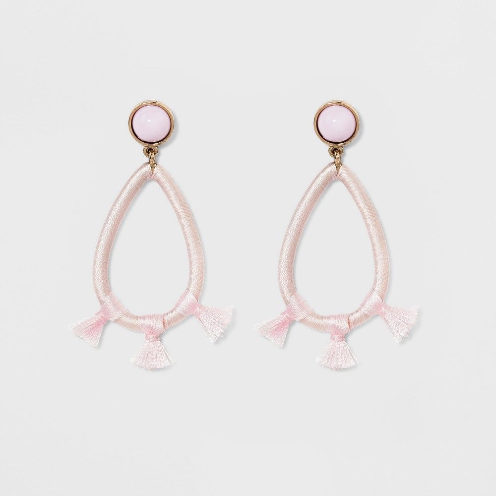 Sugarfix by BaubleBar Tassel Hoop Earrings - Light Pink, Girl's | Target