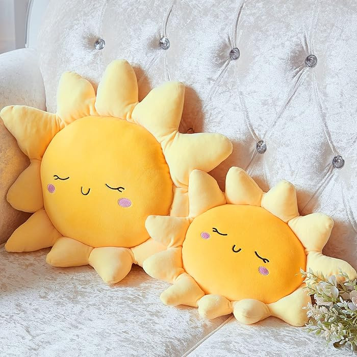 Juexica 2 Pcs Sun Pillow Sunshine Plush, 13.7 Inch, 23.6 Inch, Yellow | Amazon (US)