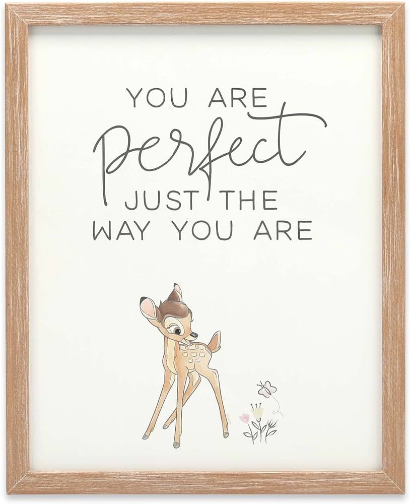 Open Road Brands Disney Bambi You are Perfect Framed Wood Wall Decor - Vintage Bambi Wall Art with I | Amazon (US)