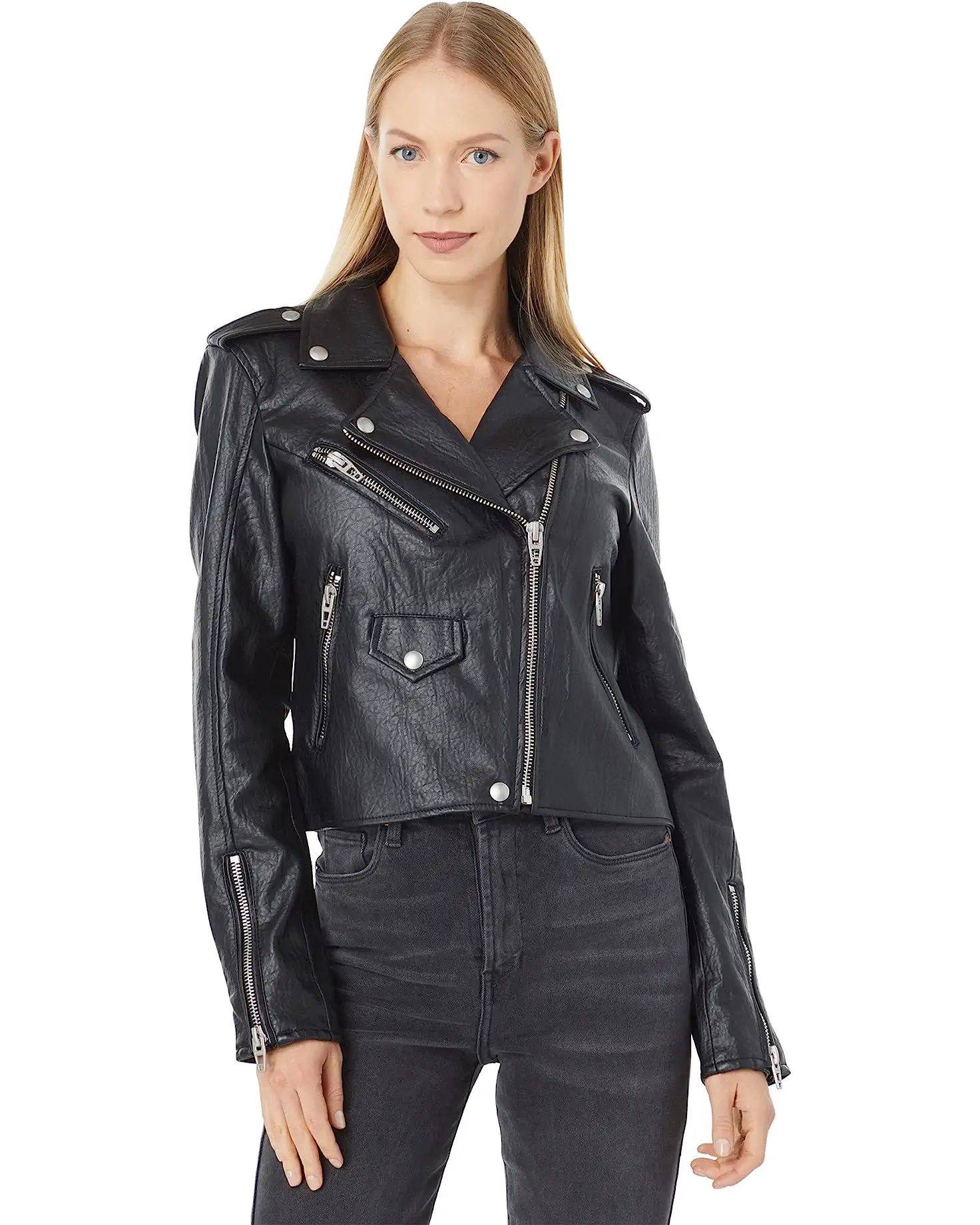 Leather Cropped Moto Jacket | Zappos