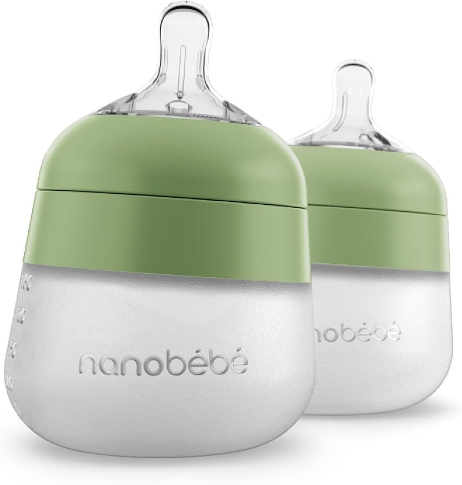 Nanobébé Flexy Silicone Baby Bottle, Anti-Colic, Natural Feel, Non-Collapsing Nipple, Non-Tip S... | Amazon (US)