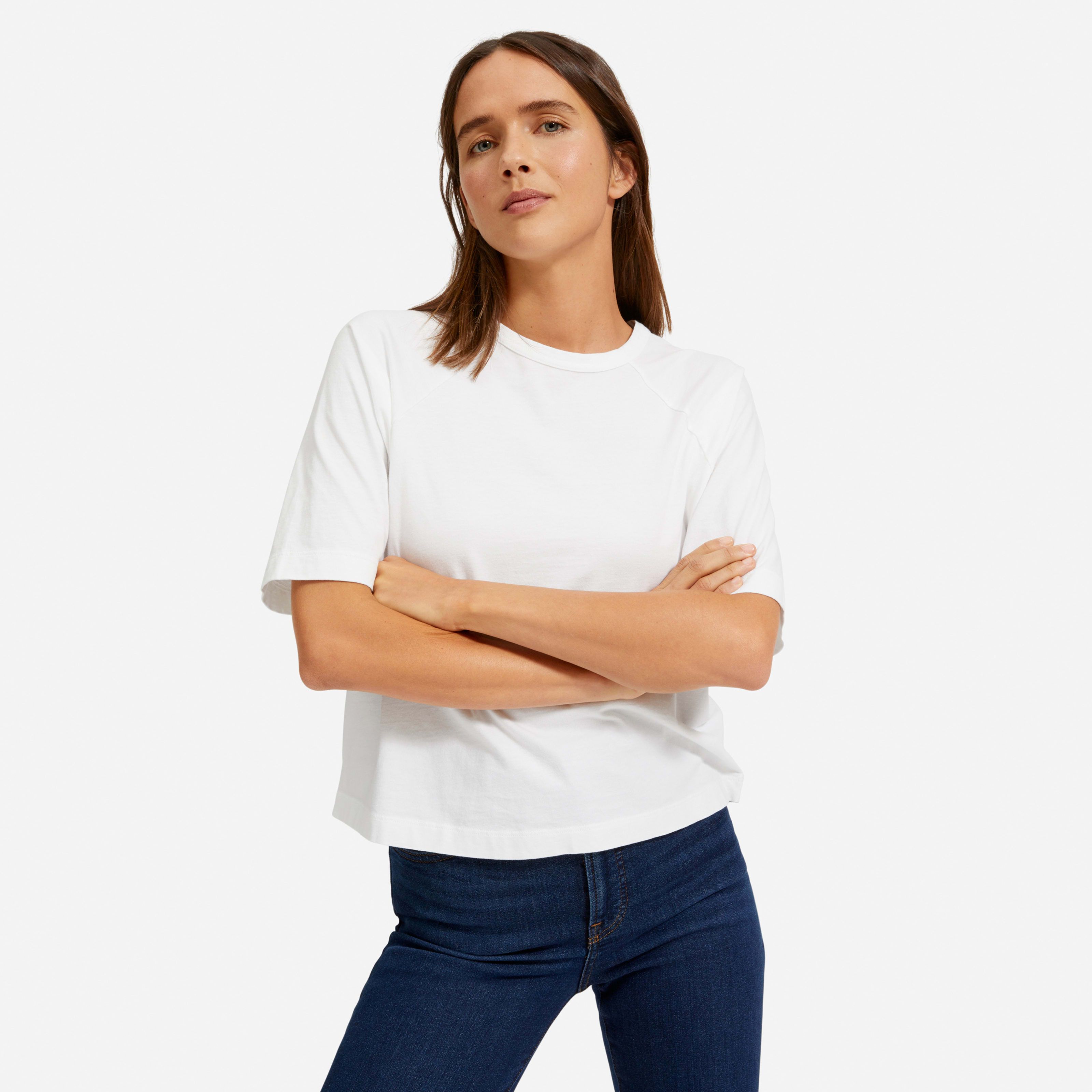 Women's Organic Cotton Boxy Raglan T-Shirt by Everlane in White, Size XL | Everlane
