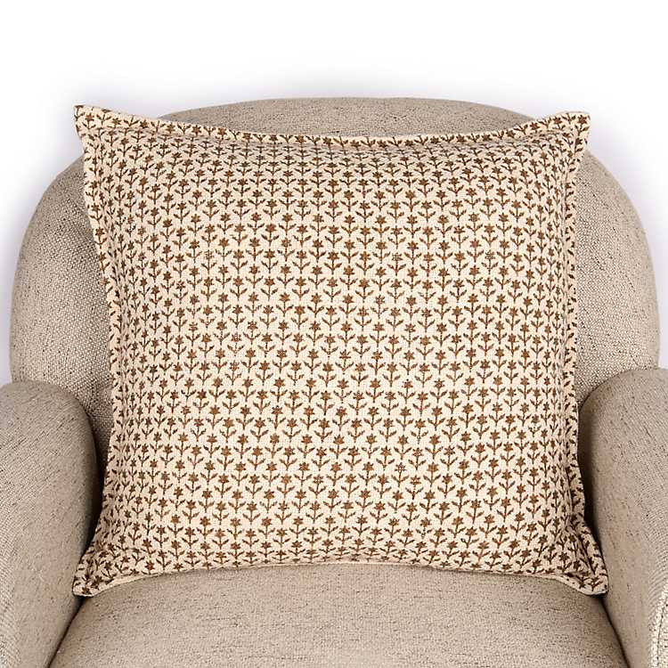 Colette Floral Block Print Pillow | Kirklands Home | Kirklands