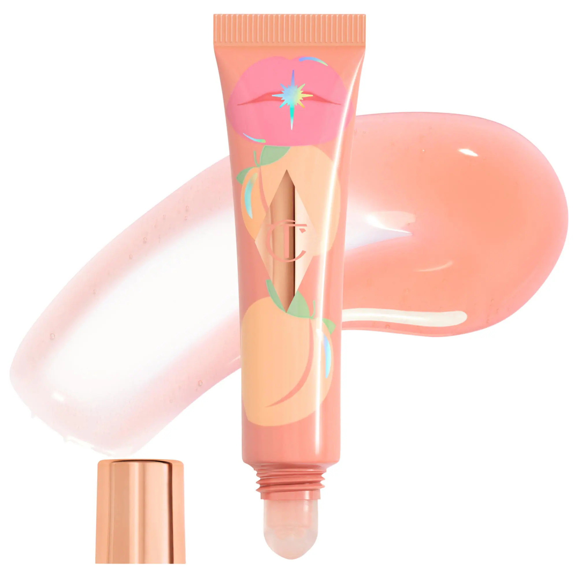 Charlotte Tilbury Unreal Lips Healthy Glow Nectar Lip Oil with Hyaluronic Acid and Vitamin E Juicylicious Pure Peach 0.47 oz/14 mL | Sephora (US)