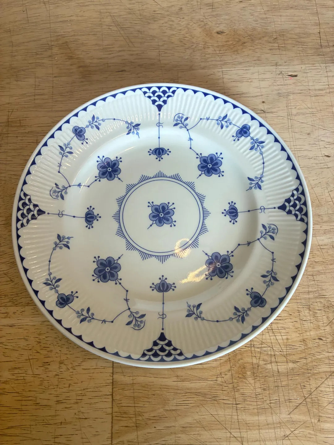 BlueDenmark 8” plate Johnson Bros England blue & white china salad or bread/butter | Etsy (US)