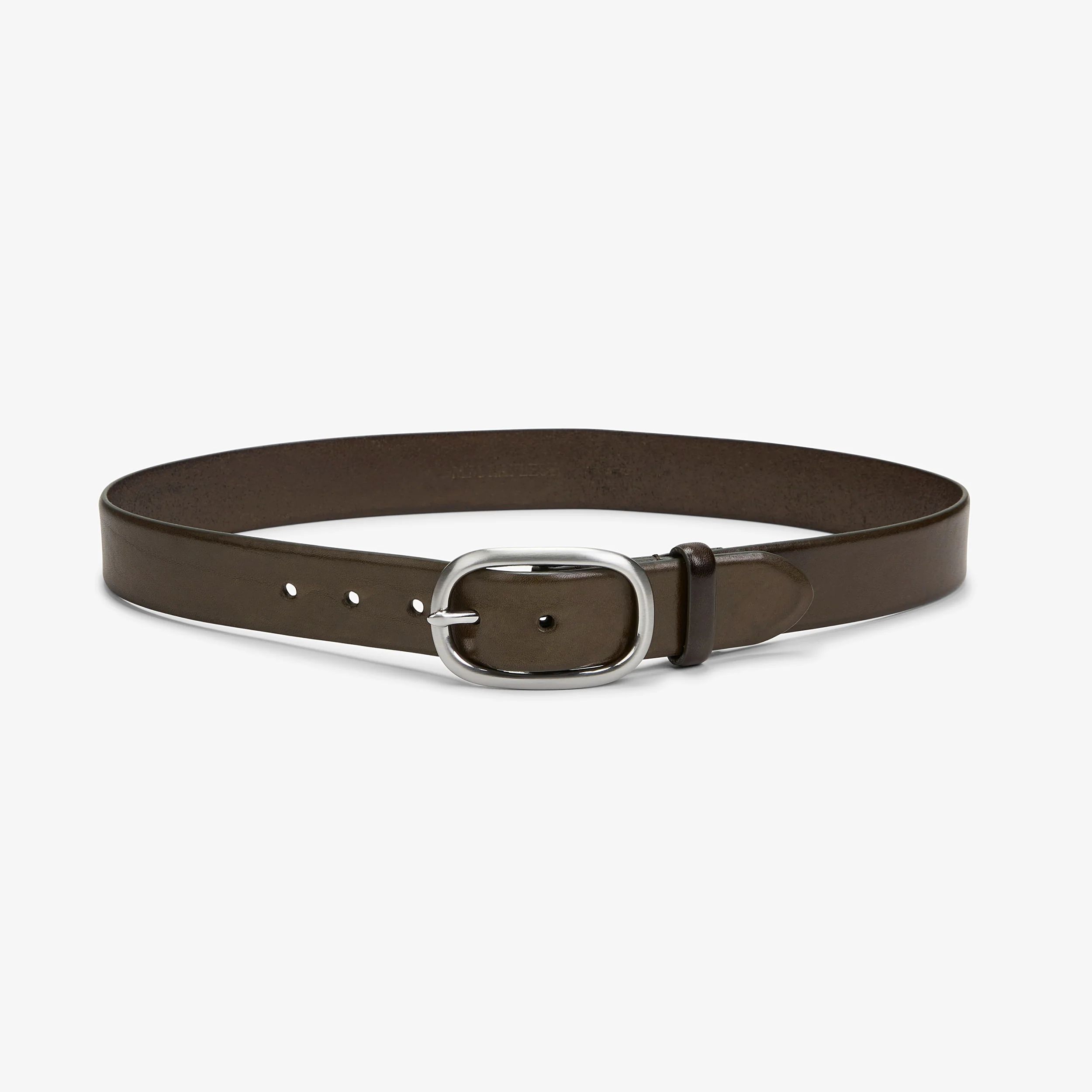 Oval Buckle Belt - Leather :: Olive | MM LaFleur