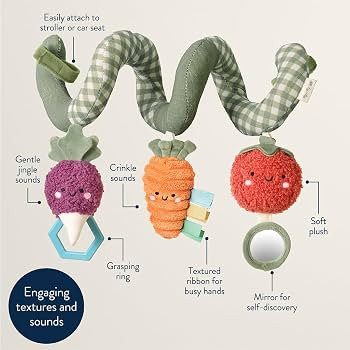 Itzy Ritzy Spiral Car Seat & Stroller Activity Toy, 0 Months Up (Veggie) | Amazon (US)