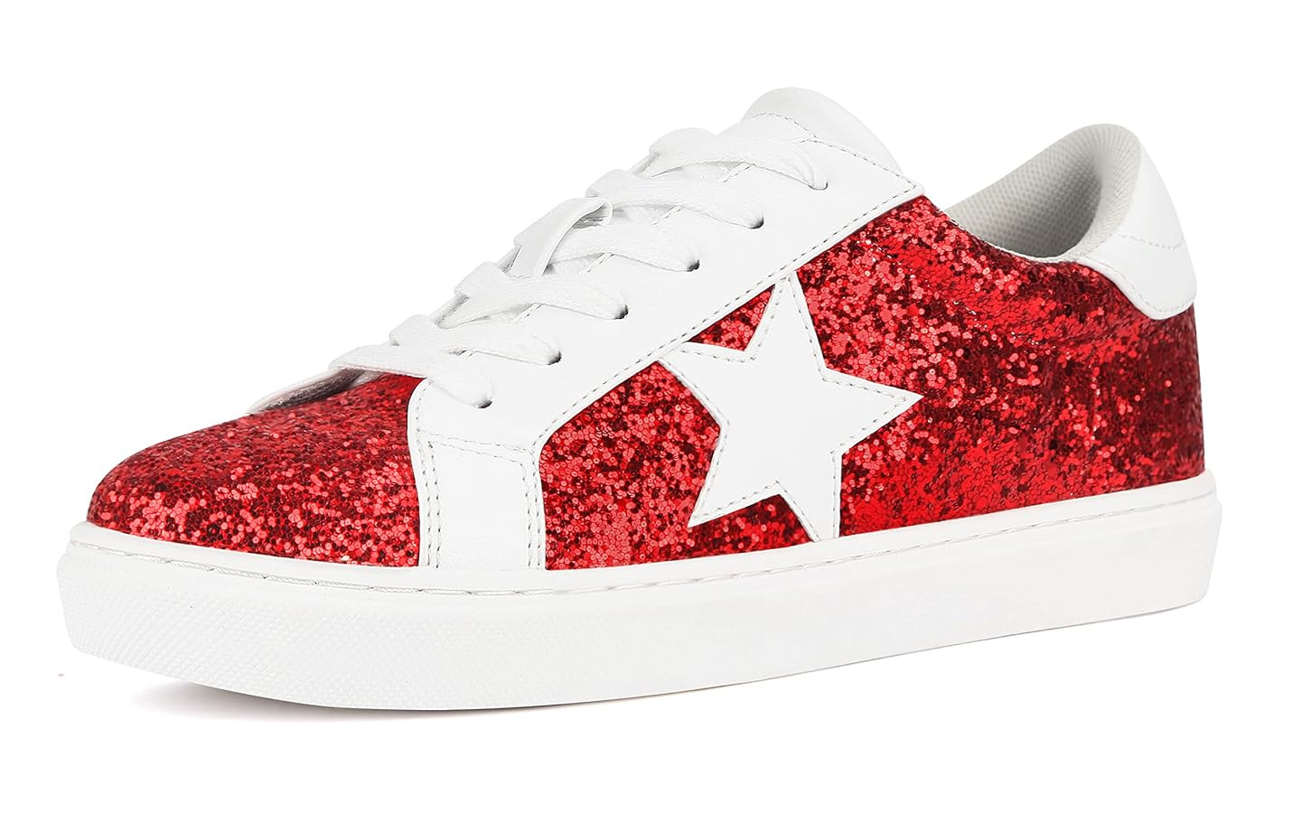 PARTY Women's Fashion Star Sneaker Lace Up Low Top Comfortable Cushioned Walking Shoes | Amazon (US)