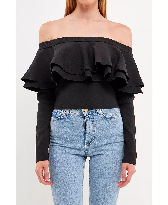 Women's Off-The-Shoulder Knit Top | Macy's