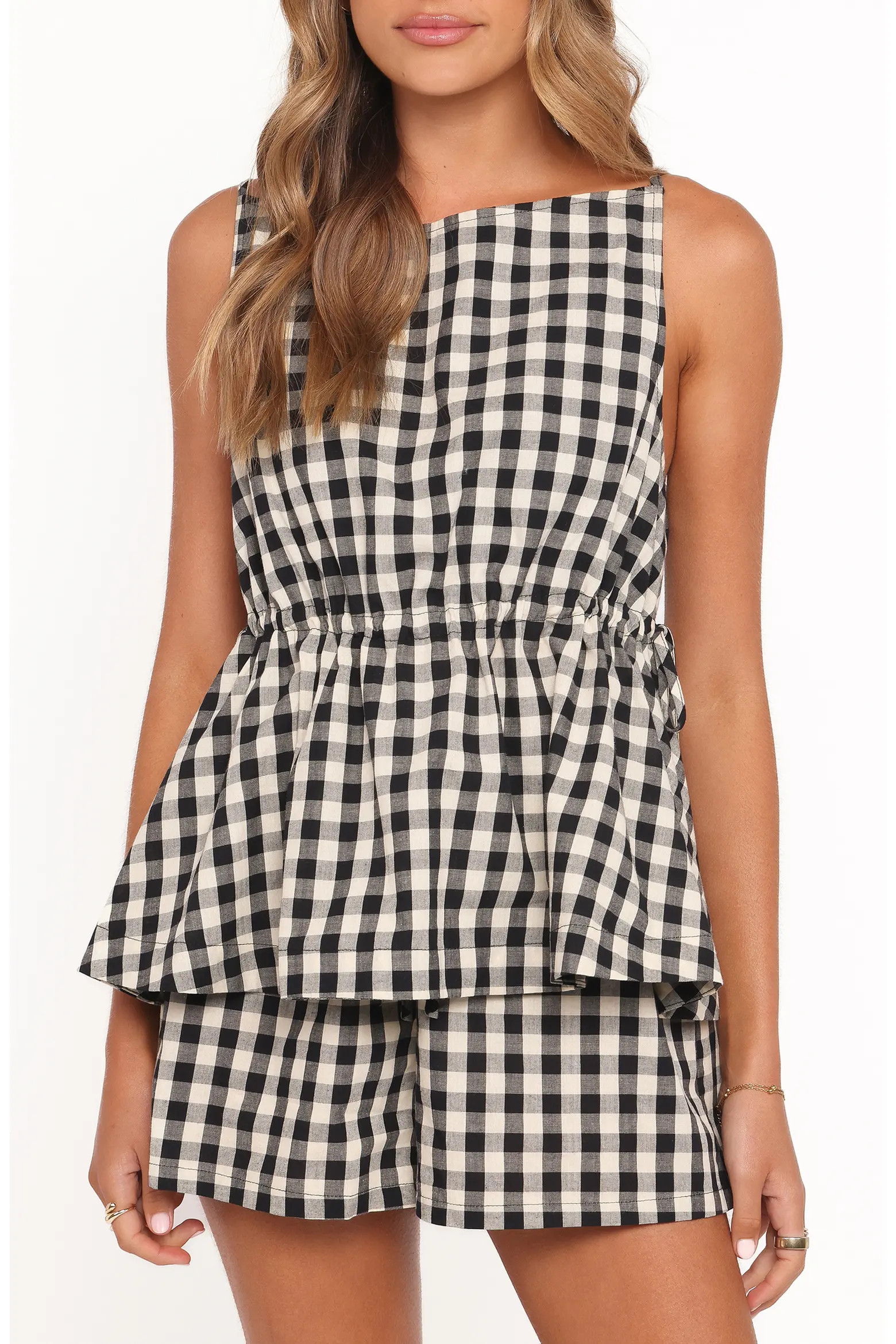 Rory Gingham Cotton Peplum Tank (Women) | Nordstrom | Nordstrom