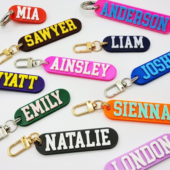 Multicolor Personalized Keychain / Keyring / Bag Charm / Name - Etsy | Etsy (US)